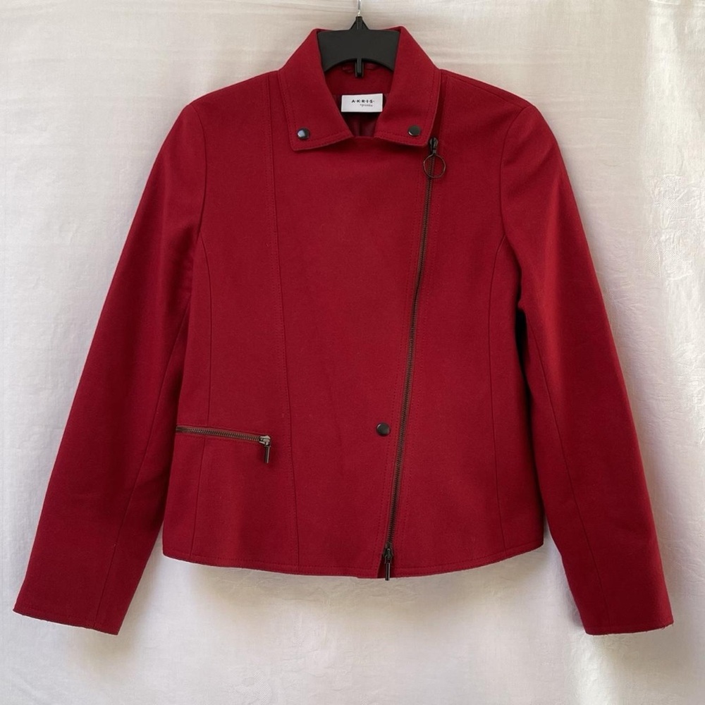 Akris Punto Cherry Leather Jacket